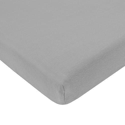 TL Care 2 Pack Fitted Pack N Play Playard Sheet 27' x 39', Soft Breathable Neutral 100% Cotton Jersey Pack and Play Sheet, Gray Star/Gray Zigzag, for Boys and Girls, Fits Most Mini Crib - Jamouz