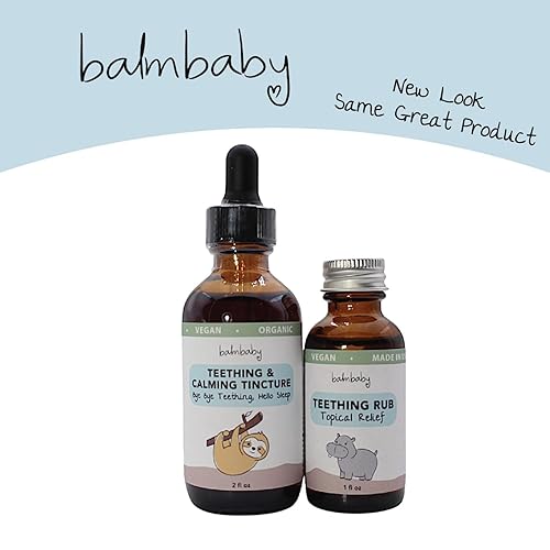 Balm Baby Teething Rescue Kit – 100% Natural Calming Tincture & Topical Teething Oil Rub | Kids Relief for Gum Inflamation & Discomfort - Organic, Safe and Gentle - Glass Bottles - Made in USA - Jamouz
