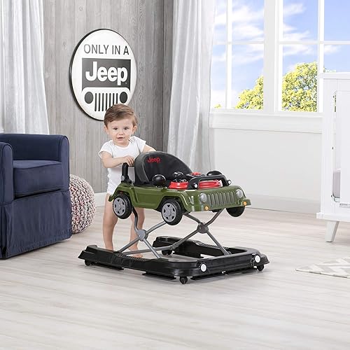 Jeep Classic Wrangler 3-in-1 Grow with Me Walker by Delta Children, Red - Jamouz
