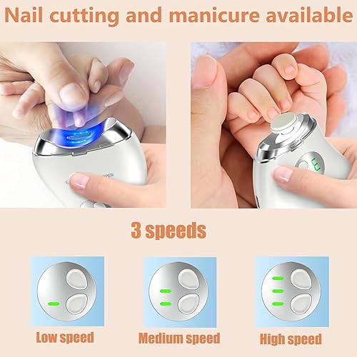 3 in 1 Electric Polishing Automatic Nail Clippers for Adults Seniors, 2025 New Electric Nail Clippers for Fingers and Toes, USB Rechargeable Electric Nail File Kit 3 Speeds(White, Mango) - Jamouz