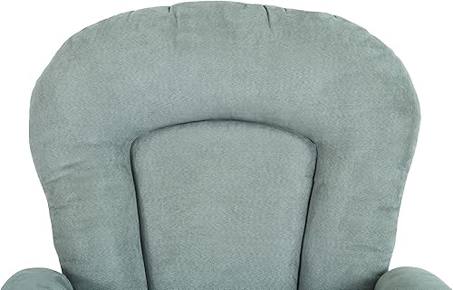 Child Craft Glider Rocker & Ottoman Set, Thick Padded Cushions, Storage Pockets, Solid Wood Base (Matte White & Gray) - Jamouz