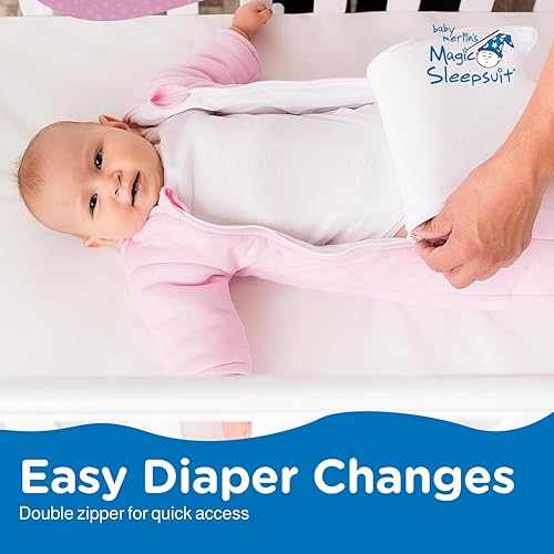 Magic Sleepsuit Baby Merlin's 100% Cotton Baby Transition Swaddle - Baby Sleep Suit - Lavender colour -for 3-6 Months baby - Jamouz