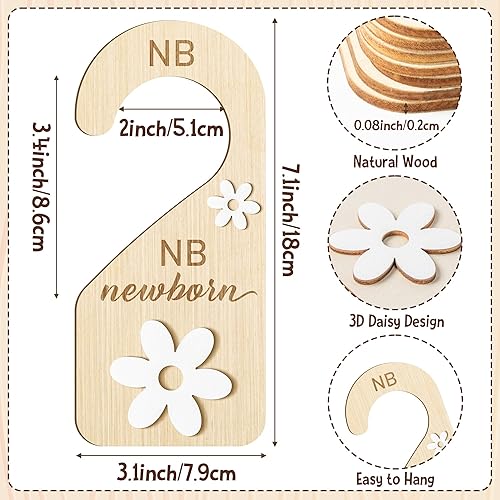R HORSE 8Pcs Safari Baby Closet Dividers, Double Sided Nursery Hanger Dividers Wood Baby Closet Size Organizers for Boy Girl Birthday Christmas Gift (0-24 Months) - Jamouz