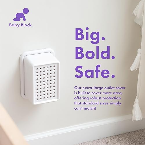 Baby Block Extra Large Baby Outlet Covers Baby Proofing | Plug Covers Baby Proofing | Outlet Cover Box | Plug Covers for Electrical Outlets | Electrical Outlet Covers | Outlet Protectors for Babies - Jamouz