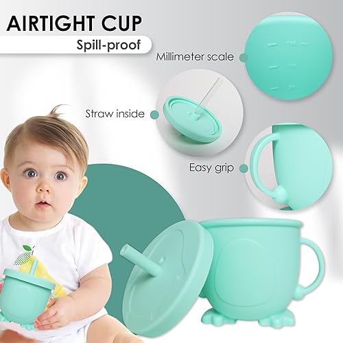 Bluet B- Silicone Baby Feeding Set - Baby Led Weaning Supplies - Baby Spoons, Suction Bowl - Plate - Baby Utensils Set - Silicone Feeding Set for Baby First Foods, Infant Eating - 8pcs - Purple - Jamouz