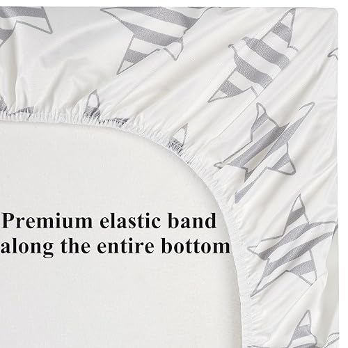 Waterproof Bassinet Sheet Compatible with Graco Pack n-Play Dome LX Bassinet(not playard), 2 Pack Jersey Knit Super Soft for Baby Green Botanical Leaf & Dots - Jamouz