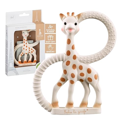 Sophie la girafe | Teething Ring | Made from Natural Rubber | Designed for Teething Babies | Awaken All 5 Senses | Easy to Clean - Jamouz