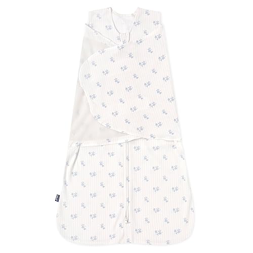 HALO 100% Cotton Sleepsack Swaddle, 3-Way Adjustable Wearable Blanket, TOG 1.5, Baby Blue, Newborn, 0-3 Months - Jamouz