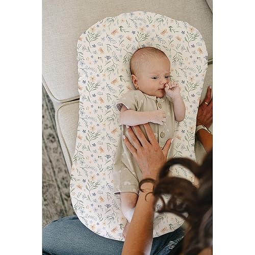 Konssy 2 Pack Baby Lounger Cover, Stretchy and Soft Newborn Lounger Cover, Infant Lounger Slipcover for Boys Girls, Covers Only (Pink Spring,Pink) - Jamouz