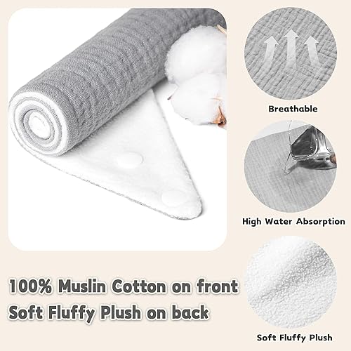 Susurration Muslin Baby Drool Bibs 6Pack Soft Triangular Adjustable Baby Bandana Bibs for Unisex Baby Girls & Boys - Jamouz