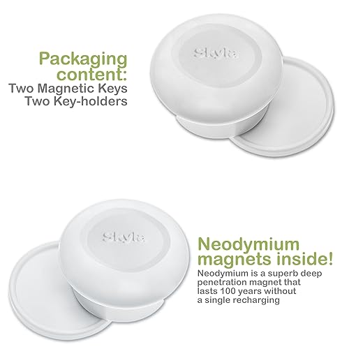 SKYLA HOMES Magnetic Cabinet Locks Baby Proofing Child Safety - The Safest Quickest and Easiest Multi-Purpose 3M Adhesive Child Proof Latches, No Screws or Tools Needed (12 Pack) - Jamouz