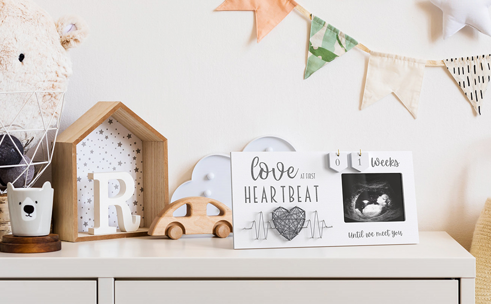 Love at First Heartbeat Sonogram Frame Countdown