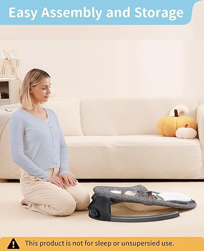 LAREX Baby Swings Electric Baby Swing Bluetooth Infant Swing Portable Rocker with 5 Speeds, 1 Seat Position, Remote Control, Grey - Jamouz