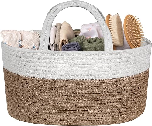 Natemia Premium Baby Diaper Caddy Organizer - Baby Gift Basket for Shower, Portable Diaper Organizer for Changing Table, Newborn Essentials, Nursery Basket - Jamouz