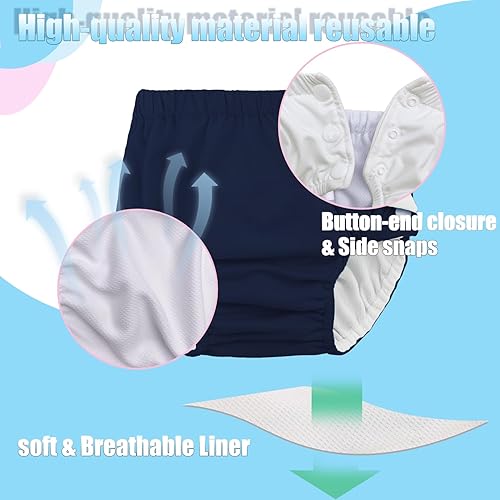 Baby Newborn Reusable Swim Diapers Washable Toddler Swim Diaper Unisex Infant Swimming Diapers Hot Pink, 6-18 Months - Jamouz