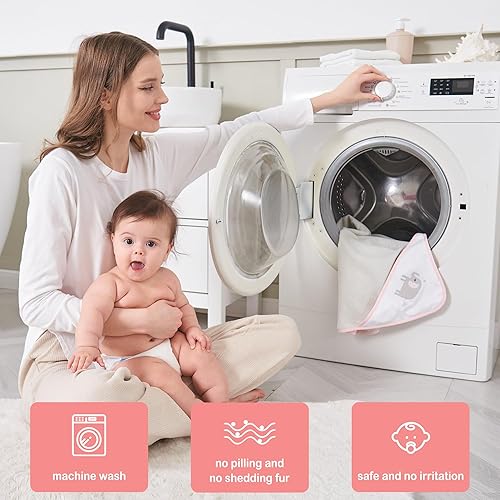 Viviland Baby Towels and Washcloths, Soft Absorbent Pink Baby Bath Towel Set, Elephant Hooded Towels with 5 Infant Face Washcloths (6 Pieces) - Jamouz