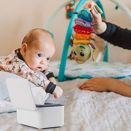 Diaper Wipes Dispenser Wipes Holder, Wipes Tissue Case Keeps Wipes Fresh Tissue Wipes Container with Lid (Blue) - Jamouz