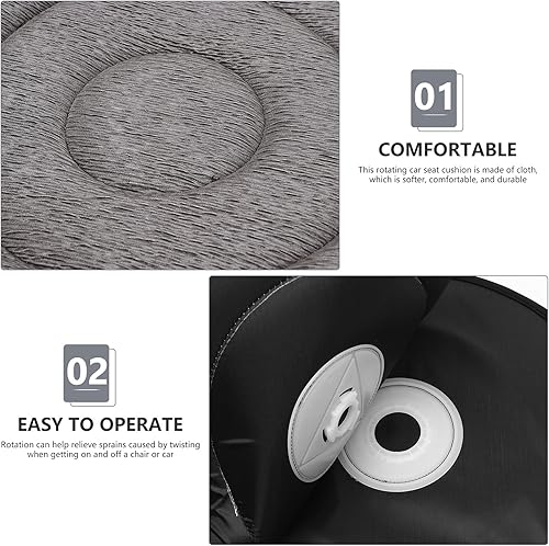 Wakauto 1pc Car Swivel Seat Cushion 360 Degree Rotating Cushion Multifunctional Heightening Car Seat Pad Round Disc Rotary Chair Cushions Pad for Elderly - Jamouz