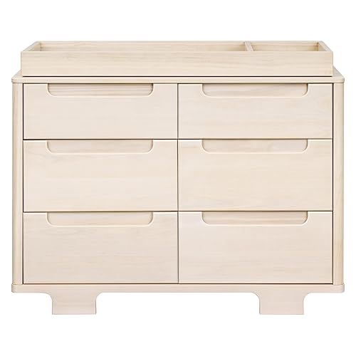 babyletto Yuzu 6-Drawer Dresser in White and Natural, Greenguard Gold Certified - Jamouz