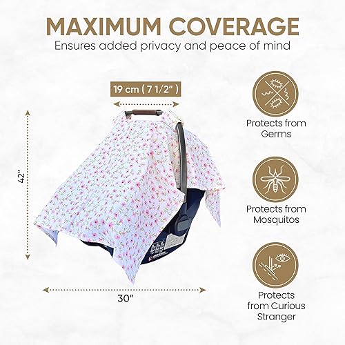 MOZAH Baby Multi-Use Cover: 9-in-1 Car Seat Covers Canopy Cover, Breathable Breastfeeding Cover, Stroller Cover & More, Boys & Girls Shower Gifts (Warm Taupe) - Jamouz