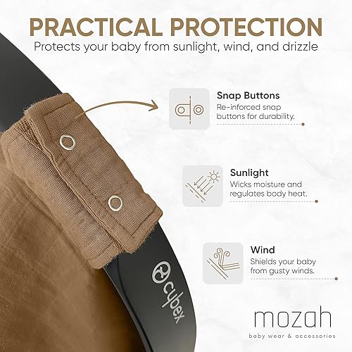 MOZAH Baby Multi-Use Cover: 9-in-1 Car Seat Covers Canopy Cover, Breathable Breastfeeding Cover, Stroller Cover & More, Boys & Girls Shower Gifts (Warm Taupe) - Jamouz