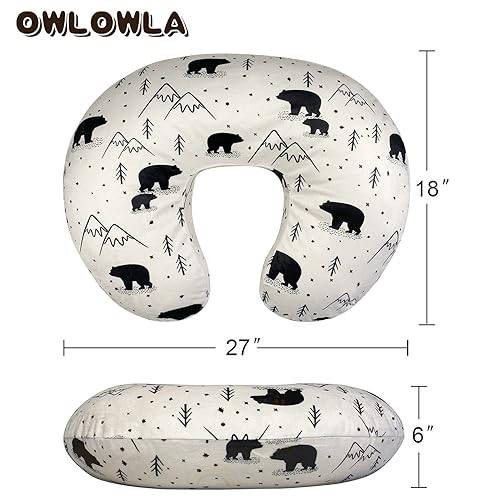 OWLOWLA Minky Nursing Cover, Breastfeeding Pillow Slipcover Fits Nursing Pillow for Baby Boy Girl(Baby Blue) - Jamouz