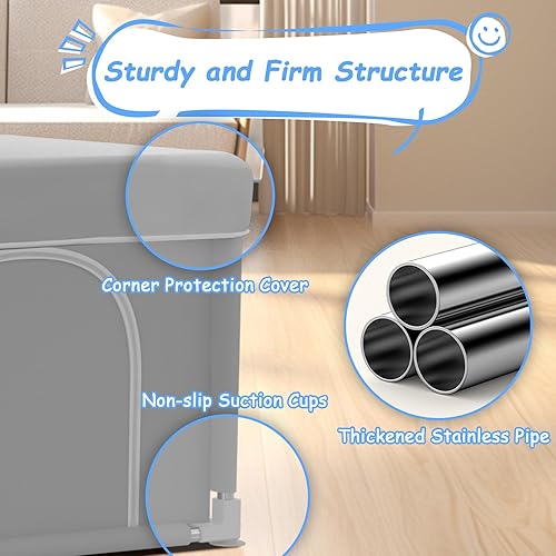 Baby Playpen with Mat 74x50 inch, Playpen for Babies and Toddlers, Baby Play Pen Design with External Zipper Gate, Baby Play Yard with Non-Slip Suction Cups on The Bottom, Baby Fence, Grey - Jamouz