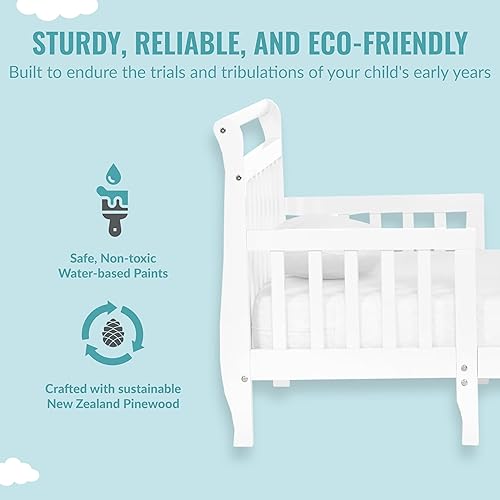 Emma 3-In-1 Convertible Toddler Bed In Fuschia Pink, Converts To Two Chairs And-Table, Low To Floor Design, JPMA Certified, Non-Toxic Finishes, Safety Rails - Jamouz