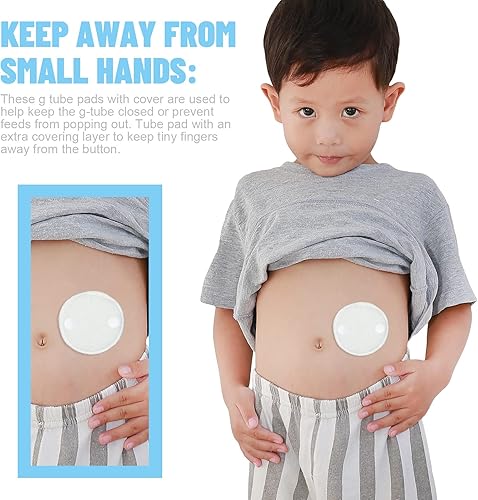 Sosation 20 Pack Feeding Tube Pads G Tube Button Pad with Cover Reusable Feeding Supplies Cotton Button Covers Peritoneal Abdominal Dialysis Peg Supplies for Nursing Care, White - Jamouz