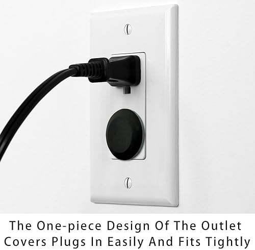 12 PCS Baby Child Proofing Outlet Covers, Electrical Safety Socket Protection Caps for 2-Prong Power Wall Plate Pure Black, czbhg-001 - Jamouz