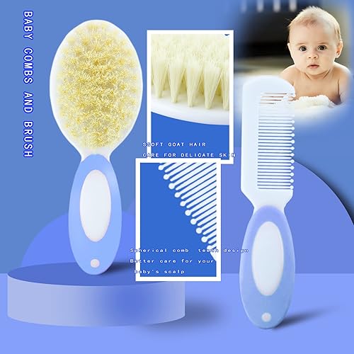 Baby Care Kits,Baby Grooming Kit,10 in 1 Newborn Essentials Must Haves,Baby Nail Clippers Baby Brush Baby Comb Earpick Nose Cleaning Tool Baby Nail File Nursing Baby Kit （Blue） - Jamouz