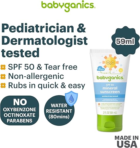 Babyganics Baby Sunscreen Spray SPF 50, 6oz Spray Bottle + Natural Insect Repellent 6oz Spray Bottle Combo Pack - Jamouz