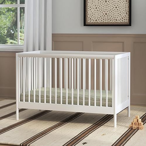 DaVinci Birdie 3-in-1 Convertible Baby Crib - GREENGUARD Gold Certified Crib - Convertible Crib to Toddler Bed and Daybed - Baby Bed w/ 4 Adjustable Heights - Easy to Assemble Wooden Crib - Honey - Jamouz