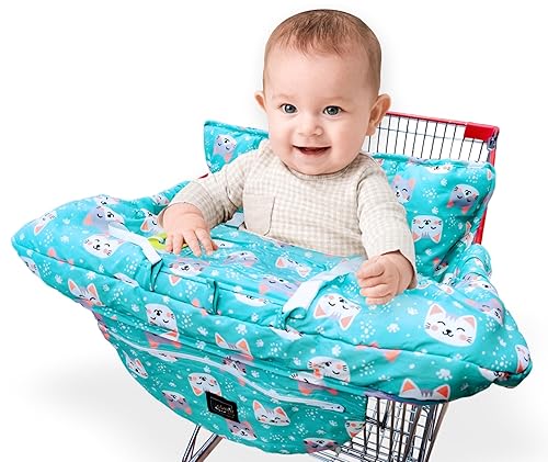 Grocery Shopping Cart Cover for Baby - Restaurants High Chair Cover - Extra Large Baby Shopping Cart Cover - Thick Padding - Washable - Baby Cart Covers for Boys and Girls - Jamouz