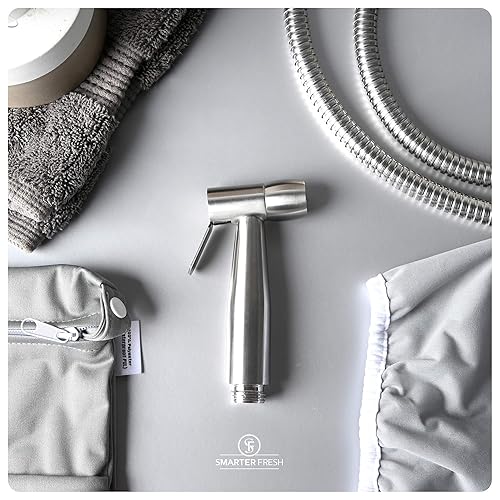 Easy-Install Cloth Diaper Sprayer for Toilets – Luxury Handheld Bidet Attachment – Multi-Use Toilet Faucet with Simple Pressure Control (Curved Sprayhead) - Jamouz