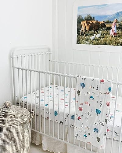 Baby Changing Pad Cover 2-Pack for Girls (Fleurette) - Premium Fitted Sheets Baby Diaper Changing Table Cover - Buttery Soft Cotton Blend - Jamouz