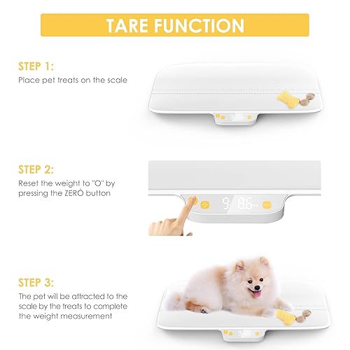 Digital Pet Scale, Baby Scale, with 3 Weighing Modes(kg/oz/lb), Max 220 lbs, Capacity with Precision up to 0.02lbs, White, Suitable for Infant, Puppies, Mom - Jamouz