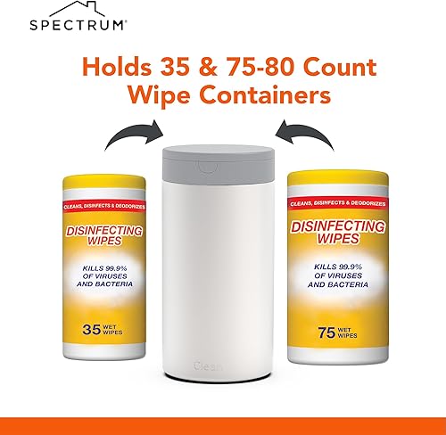 Spectrum Disinfecting Wipes Container with Push Button Lid - Refillable Dispenser for Bathroom, Kitchen, Classroom, Countertop, & Home - Stainless Steel & Rust-Resistant Disinfectant Wipes Holder - Jamouz