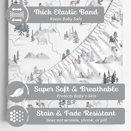 Baby Changing Pad Cover 2-Pack for Girls (Fleurette) - Premium Fitted Sheets Baby Diaper Changing Table Cover - Buttery Soft Cotton Blend - Jamouz