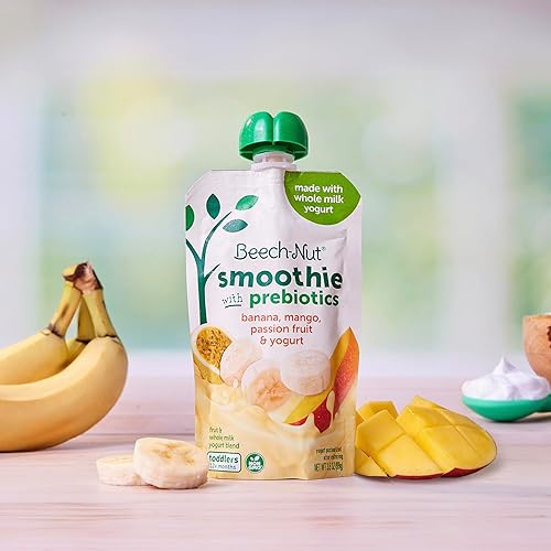 Beech-Nut Toddler Smoothies Variety Pack, Yogurt Smoothies with Prebiotics, Baby & Toddler Food Pouches, 3.5 oz (18 Pack) - Jamouz