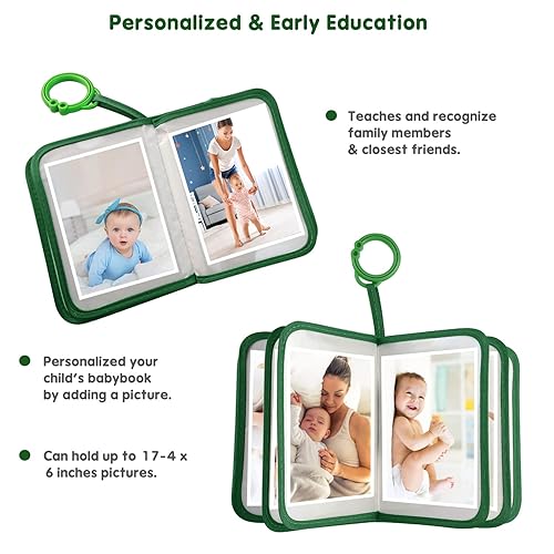 Boczif Baby Photo Album, Baby Memory Book Holds 4X6' Pictures, Soft Photo Cloth Book with Milestone Cards, Gift Set for Newborn Toddler & Kids（Blue） - Jamouz