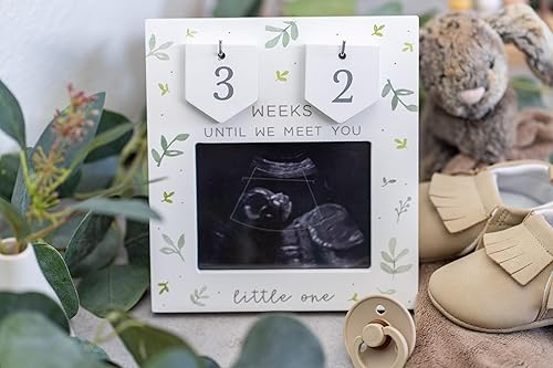 Ultrasound Picture Frames | Baby Countdown | Baby Sonogram Picture Frame w/Number Tiles | Grandparents Baby Announcement Pregnancy Countdown Frame | Sonogram Frame Pregnancy Gift | Love at First Sight - Jamouz