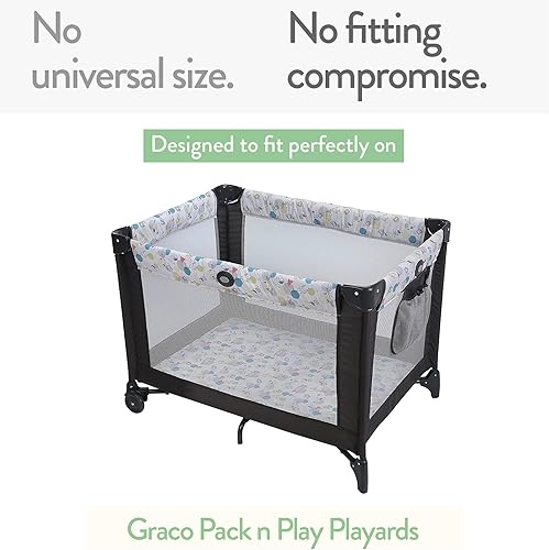Pack and Play Sheets Fitted – Compatible with Graco Pack n Play Playard Crib and Other 27 x 39 Inch Playpen Mattress – Snuggly Soft 100% Jersey Cotton – Farm Animals – 2 Pack - Jamouz