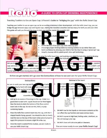 BUNDLE: Reflo Smart Cup (Clear 1-Pack) Open Training Cup, Toddler Cup, 360 Control-Flow, AND free training and use e-guide via QR code on packaging. - Jamouz