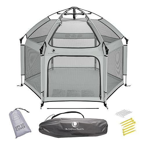 POP 'N GO PLAYPEN - Indoor & Outdoor Baby Playpen for Babies and Toddlers - Baby Beach Tent, Foldable, Portable W/Canopy, Travel Bag, & Mosquito Net - Pop Up Pack and Play Tent (Sweet Mint) - Jamouz