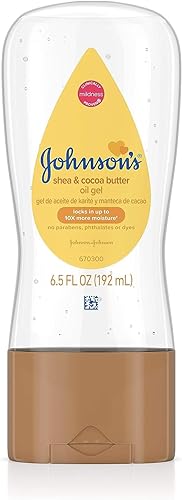 Johnson's Baby Oil Gel, Moisturizing Baby Massage Mineral Oil Enriched with Shea & Cocoa Butter, Dry Skin Relief for Babies, Kids & Adults, Nourishing & Gentle on Delicate Skin, 6.5 fl. oz - Jamouz
