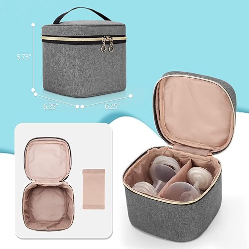 Luxja Breast Pump Bag (with a Breastmilk Cooler Bag, a Small Carrying Case and a Waterproof Mat) Compatible with Spectra S1 and S2, Pumping Bag for Breast Pump and Extra Parts, Black - Jamouz