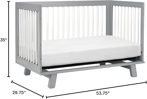 babyletto Hudson 3-in-1 Convertible Baby Crib with Toddler Bed & Daybed Conversion - Easy to Assemble - GREENGUARD Gold Certified w/ 4 Adjustable Mattress Heights - Natural - Jamouz