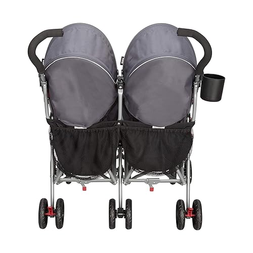 Delta Children LX Side by Side Stroller - with Recline, Storage & Compact Fold, Grey - Jamouz