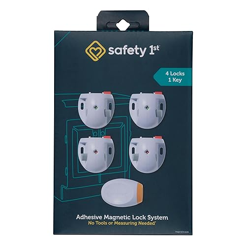 Safety 1st Adhesive Magnetic Lock System, 4 Locks And 1 Key - Jamouz